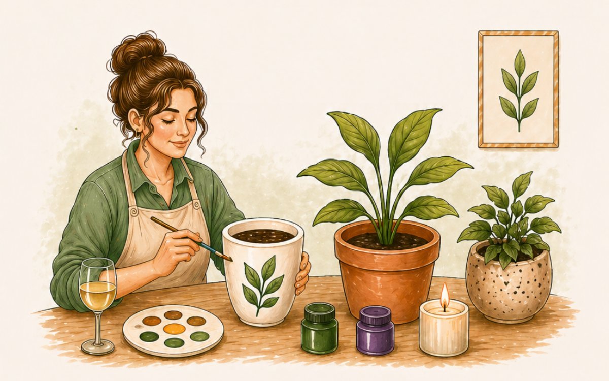 Atelier créatif plantes à Paris 18 – personnalisation de pot